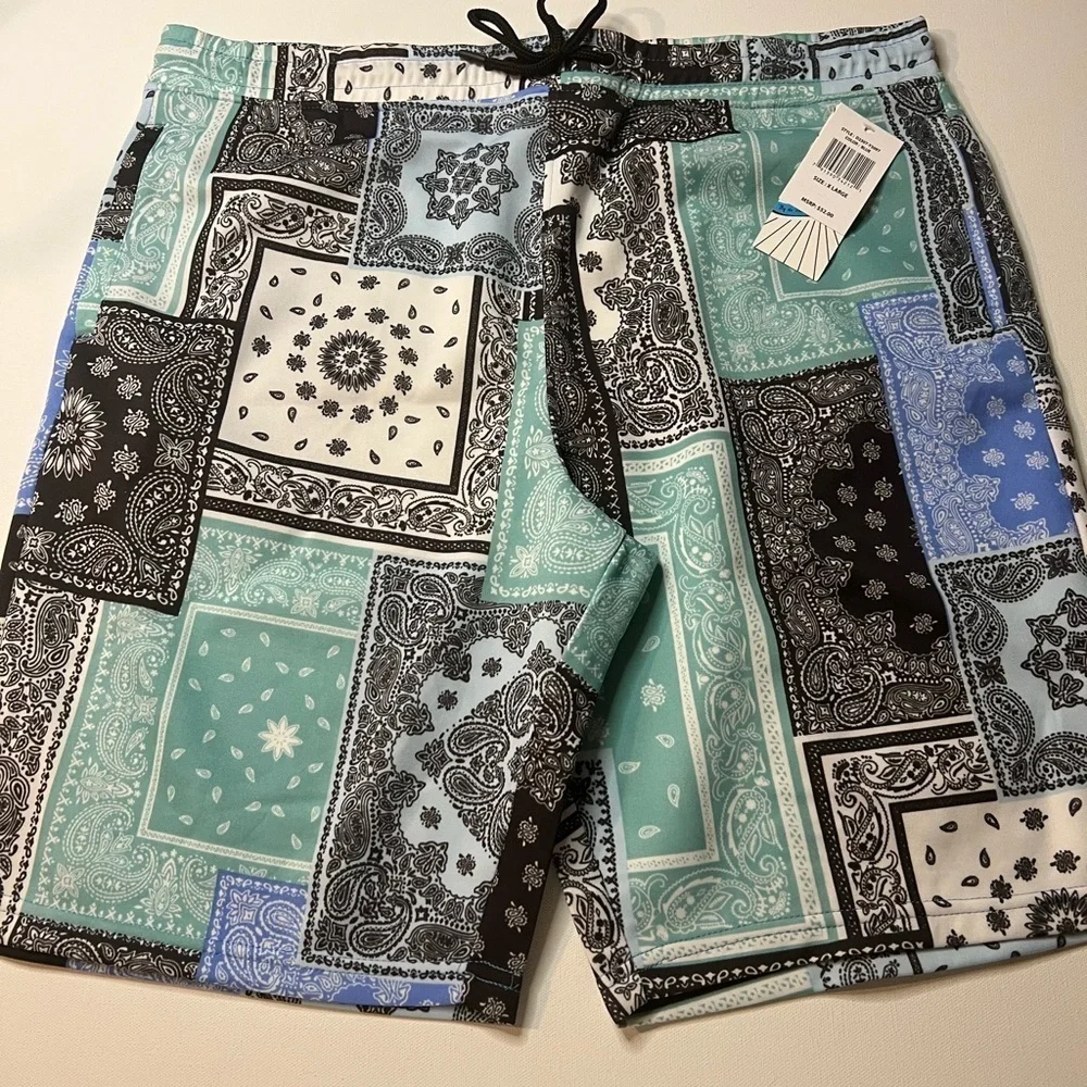 NWT Men's Fresh Prince of Bel-Air Patchwork Biard Shorts Size XL No Liner (Z)